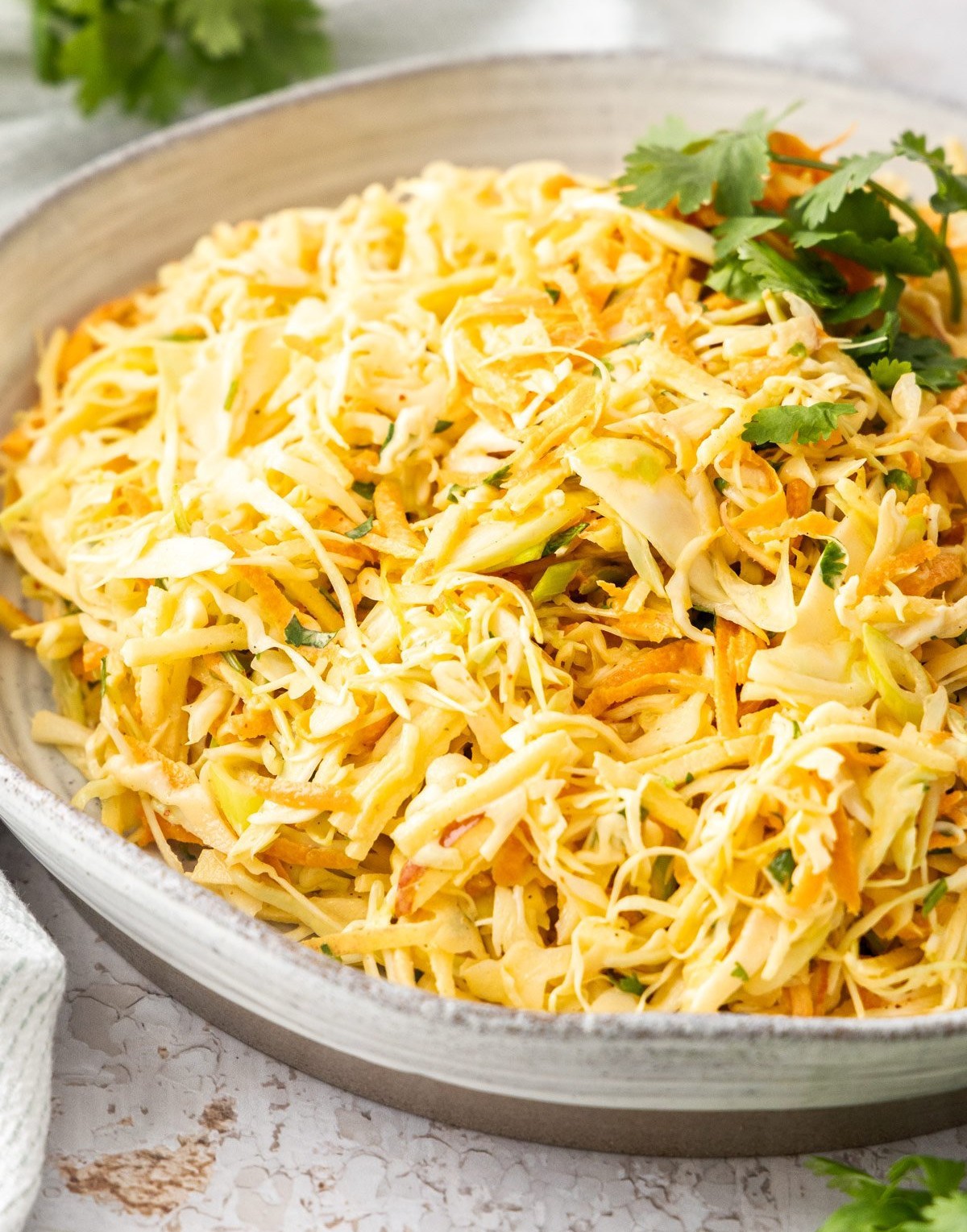 Spicy Coleslaw with White Cabbage and Sriracha